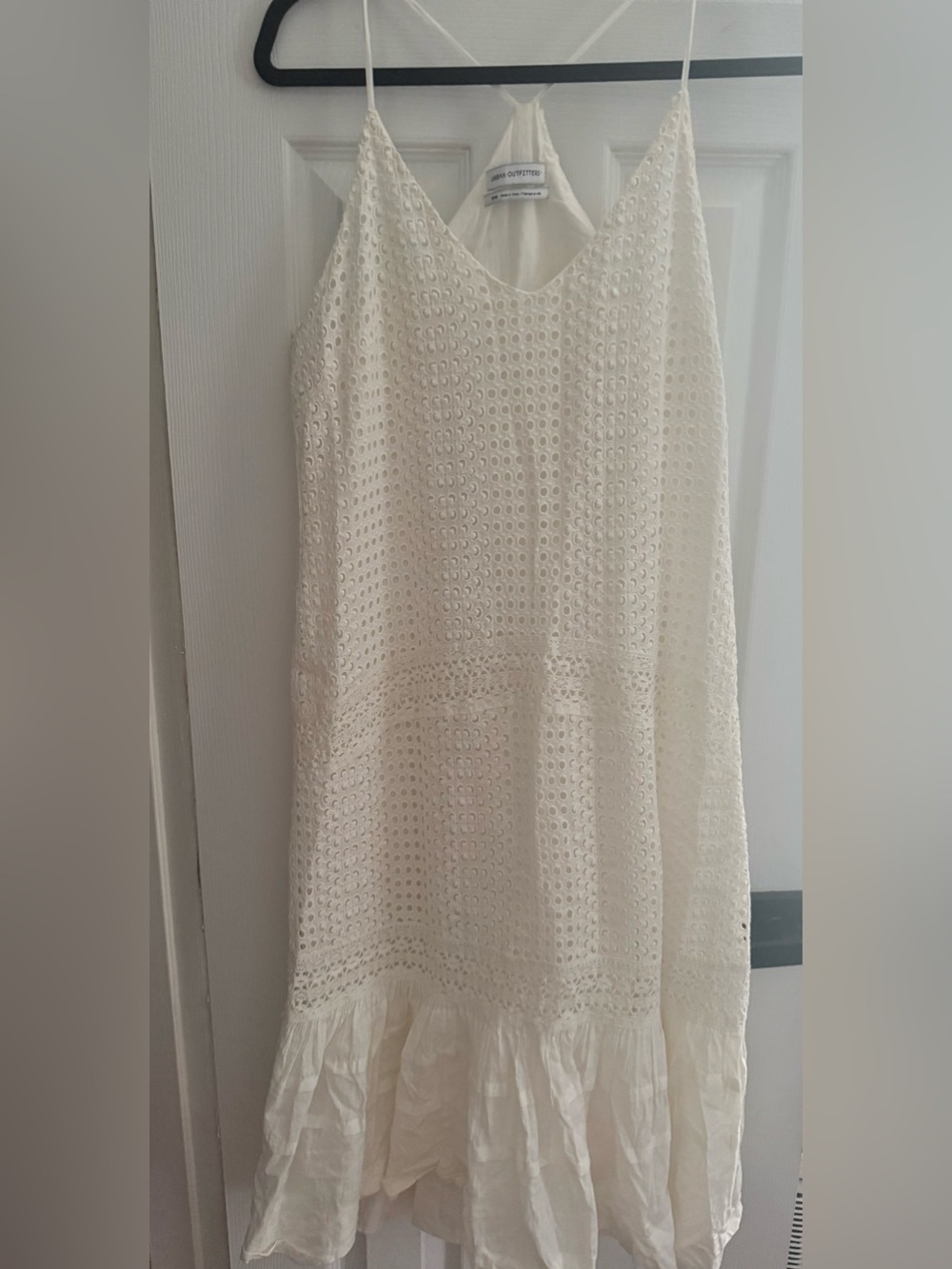 Urban Outfitters Cream Eyelet Slip Dress